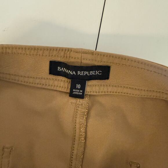 Banana Republic Slim Refined Stretch Cargo Pants Ankle Tan High Rise - Size 10 - Picture 7 of 11